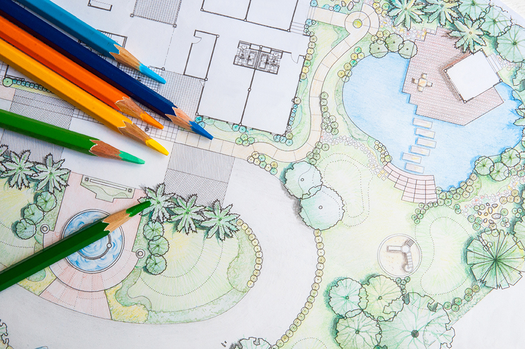 Layout,Plan,Of,Home,Landscape,Design,Or,Garden,Design,Drawing